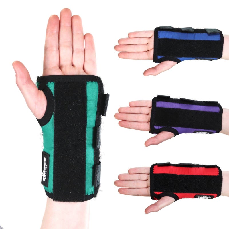 Solace Bracing Children's Padded Wrist Support (4 Fun Colours) - British Made & NHS Supplied Kids Wrist Brace Splint - #1 for Fractures, JI Arthritis, Sprains, RSI, Injuries & More - Green, S, Left